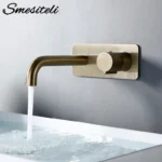 Smesiteli Bathroom Vanity Sink Faucet With Cover Plate Hot And Cold Wall