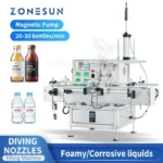 ZONESUN ZS-DTMP4AL Benchtop Automatic Four Injectable Heads Foamy Soap Liquid Essential Oil Drink Juice Bottle Filling Machine