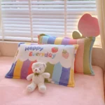 Multi-gauge Cartoon Printed Plush Pillowcase, Rectangular Sleeping Pillowcase - Image 6