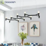 Metal Glass Ceiling Light Geometric Multi-Light Adjustable Lamp for Living - Image 4