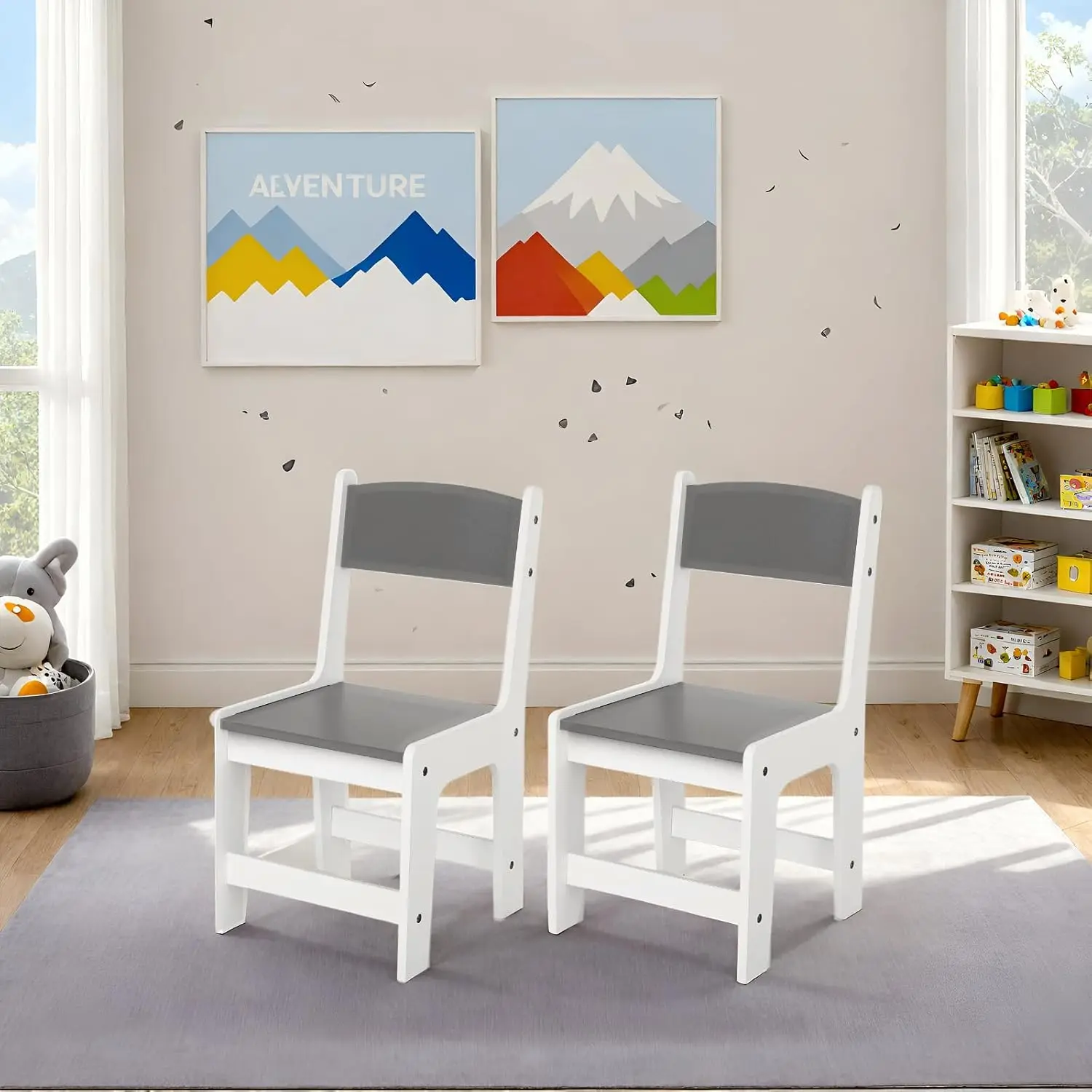 kf-S8a052eb439074d679ef777fed70366ecR 2PCS high chair, children Chair from 2 years - Image 1