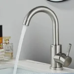 Bathroom basin mixer matt black/brushed