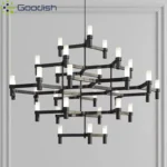 Metal Glass Ceiling Light Geometric Multi-Light Adjustable Lamp for Living - Image 6
