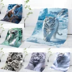 3D White Tiger Towel Home Bath T