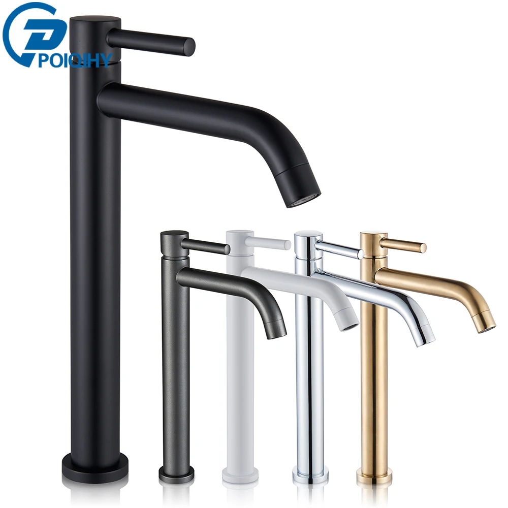 kf-S9235f2e6557149f79dbfd796a53036d2u Black Basin Faucet Bathroom Washbasin Water Mixer Tap Hot Cold Water Basin Sink Tap Bathroom Faucet Tap Brushed Gold Faucet - Image 1