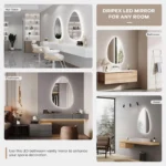 Asymmetric Bathroom Mirror, LED Light, Touch Switch - Image 5
