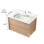 Mounted Bathroom Sink with White Rectangular Ceramic Basin - Image 4