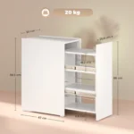 Bathroom Furniture with Drawer and Wheels Freestanding Organizer with 3 Compartments - Image 3