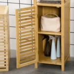 bamboo bathroom auxiliary cabinet with 32,9 door x 29,9x120 cm - Image 4