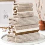 6 Pcs Set of Coral Fleece Material, 3 Bath Towels - Image 6