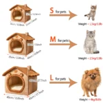 Foldable Pet House Removable Washable Cat House Puppy Cave Sofa Pet Bed House for Extra Small Dogs and Small and Medium Cats - Image 2
