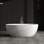 Artificial Stone Freestanding Bathtub, 1.7m Egg-Shaped Double - Image 3