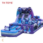 Disco theme inflatable obstacle course bouncer slide combos sport games for kids adults - Image 3