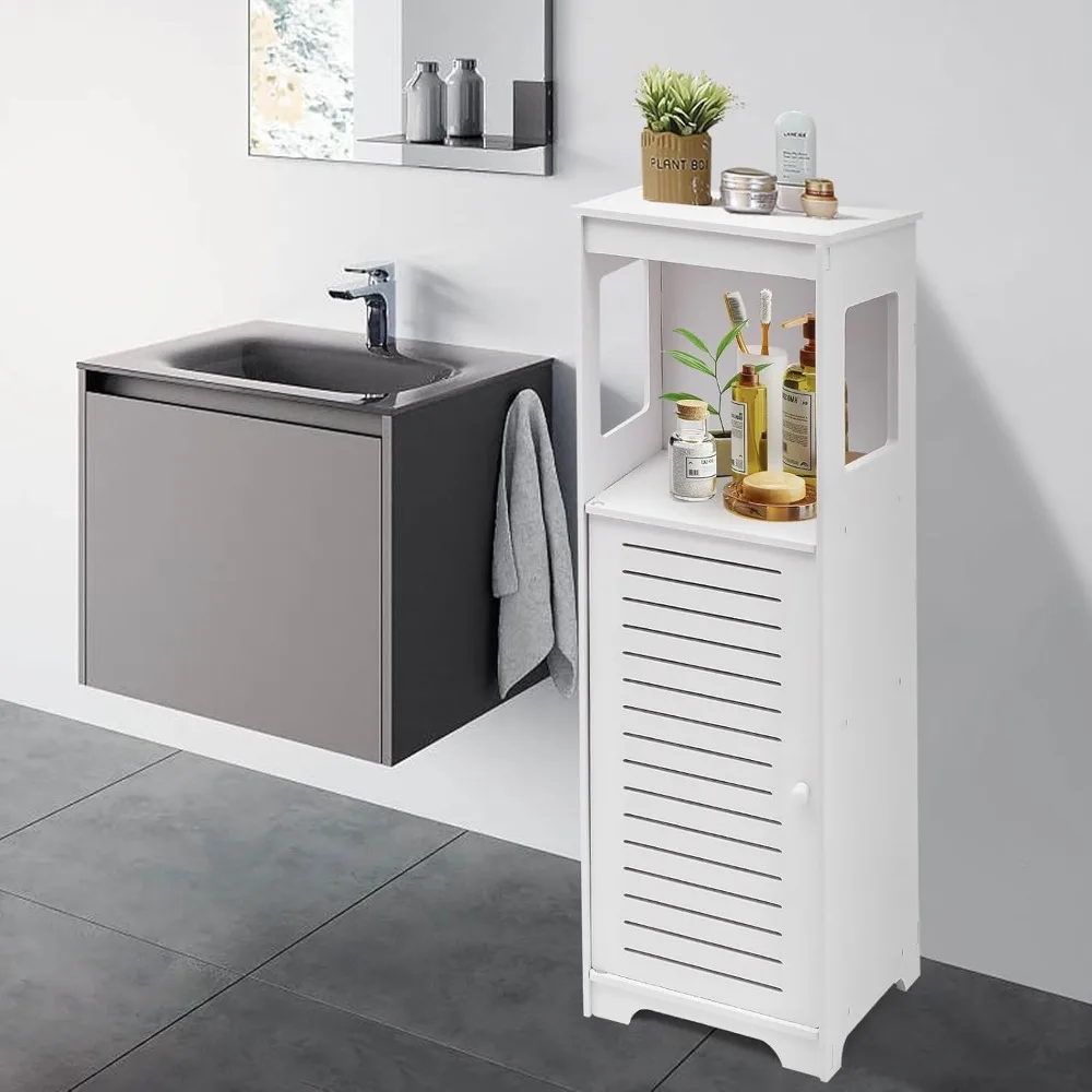 kf-Sae49e00ace4c4a6b9a5904bc2ca5f956o Bathroom Cabinet Freestanding Small Slim Waterproo - Image 1