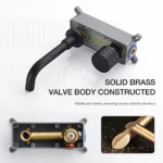 Luxury black brass bathroom faucet - Image 5