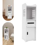 4-Tier Bathroom Storage Cabinet PVC Wood - Image 6