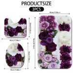 3-piece set  bathroom U-shaped toilet mats absorbent - Image 4