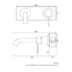 Gunmetal Basin Faucet Recessed Box Hot And Cold Sink Tap Wall - Image 3