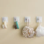 White Wall Hook Adhesive Towel Holder No Drill Bathroom Hanging Robe Coat Rack Door Clothes Hanger Kitchen Organizer Accessories - Image 3