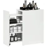Bathroom Furniture with Drawer and Wheels Freestanding Organizer with 3 Compartments