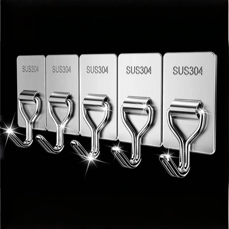 kf-Sbf0b4af62ad345e0b99cb2a83528c355T Self-Adhesive Towel Hooks 304 Stainless Steel Stick - Image 1