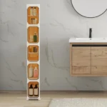 5-Tier Narrow Bathroom Organizer Slim Tall