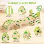 9-in-1 Dinosaur Themed Kids Climbing Set Wooden - Image 2