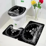 Blue Floral Bath Set Skeleton Halloween Black Carpet Bathroom - Image 6
