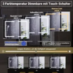 ROSAHQNDA Moderner Spiegelschrank für Badezimmer, - Image 2