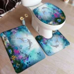 Cartoon Dolphin Bath Mat Set Blue - Image 3