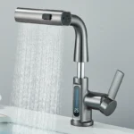 Temperature Digital Display Basin Faucet For Bathroom