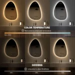 Asymmetric Bathroom Mirror, LED Light, Touch Switch - Image 2