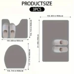 3-Piece Floral Bath Mat Set - Soft Flannel Non-Slip Bath - Image 6