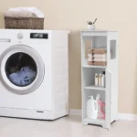 Bathroom Storage Cabinet White PVC - Image 4