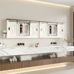 Bathroom Cabinet Mirror Storage Sliding Door 3-color Light Adjustment - Image 6