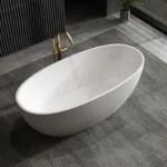 Artificial Stone Freestanding Bathtub, 1.7m Egg-Shaped Double - Image 5