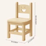 Solid Wood Children's Backrest Chair Cute Smiley Face - Image 6