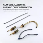 Brushed Gold Basin Faucet Hot And Cold Tap Bathroom - Image 5