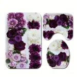 3-piece set  bathroom U-shaped toilet mats absorbent - Image 5