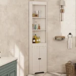 Bathroom tall cabinet, three open storage compartments - Image 4