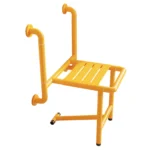 Folding Shower Seat Wall Mounted with Grab Bar, Stainless Steel Fold Down - Image 5