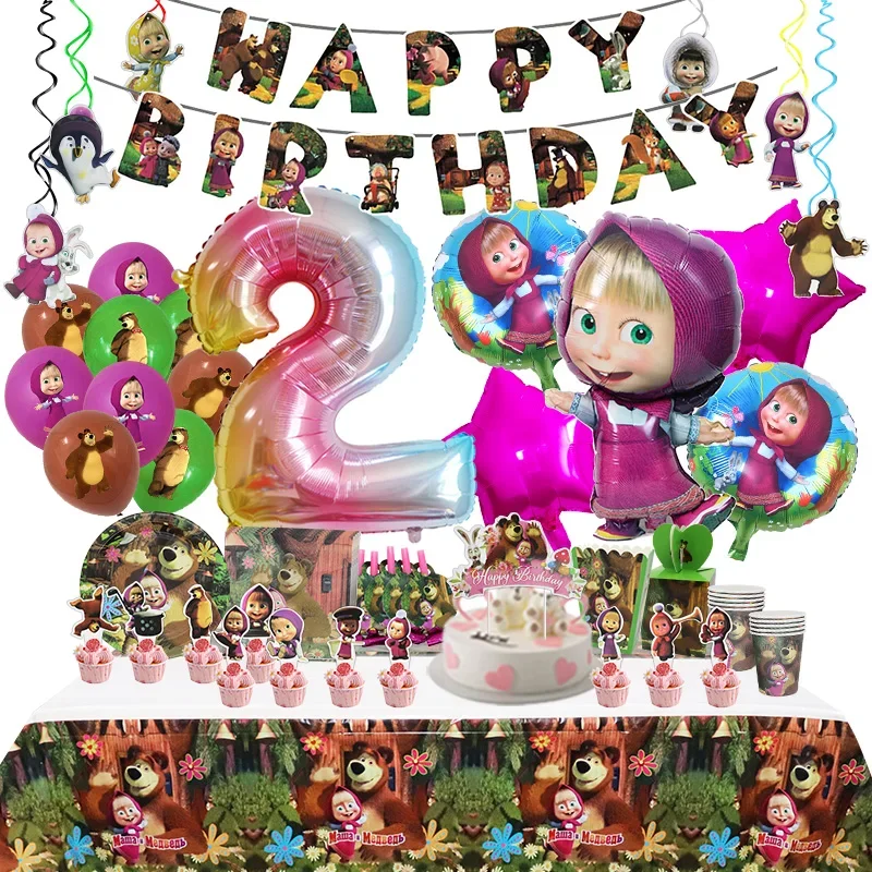 kf-Seb3eacecf44b4675b6d6c82082f5ac34B Mashas and Bear Birthday Party Decoration - Image 1
