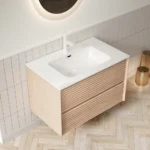 Mounted Bathroom Sink with White Rectangular Ceramic Basin - Image 3
