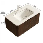 80cm Wall Mounted Bathroom Sink - Image 6