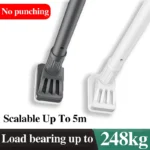 Up To 5M Long Shower Curtain Rod Adjustable Stainless Steel - Image 2