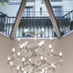 Metal Glass Ceiling Light Geometric Multi-Light Adjustable Lamp for Living - Image 5