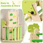 9-in-1 Dinosaur Themed Kids Climbing Set Wooden - Image 6