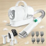 High Suction Power Dog and Cat Hair Vacuum Cleaner, 7 in 1 13000Pa Pet Grooming Kit, with Pet Hair Dust Collection Cup, 400W