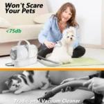 High Suction Power Dog and Cat Hair Vacuum Cleaner, 7 in 1 13000Pa Pet Grooming Kit, with Pet Hair Dust Collection Cup, 400W - Image 3