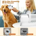 High Suction Power Dog and Cat Hair Vacuum Cleaner, 7 in 1 13000Pa Pet Grooming Kit, with Pet Hair Dust Collection Cup, 400W - Image 4